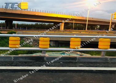 Road Corners Highway Roller Barrier , Anti Corrosion Rolling Guard Barrier