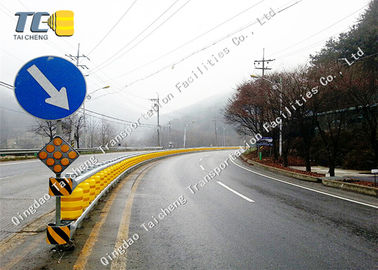 Construction Safety Barriers With Polyurethane Roller , Bridge Guardrail