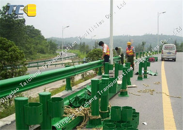Highway W Beam Crash Barrier Two Corrugated Steel Guardrails Rustproof
