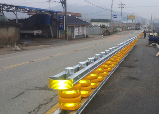 Buy Traffic Safety Eva Buckets Rolling Anti Crash Guardrail Road Roller Barrier online manufacture