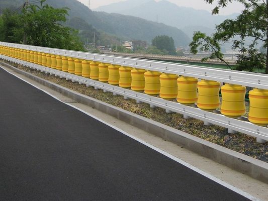 Buy Yellow Rolling Guardrail Barrier Featuring EVA Rollers and Q235 Steel Construction Panel Height 1.2m Ideal for Temporary Safety Fencing online manufacture