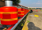 Rotatable crash barriers for dangerous road sections