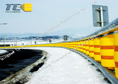 Downhill Safety Roller Barrier 30° To 90° Curved , Anti Collision Rolling Barrier