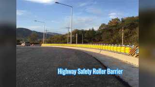 Highway Safety Roller Guardrail Prevents Accidents