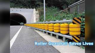 Highway Safety Roller Guardrail Reduces Accidents